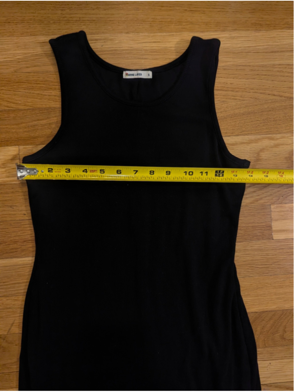 Marine Layer Black Ribbed Bodycon Midi Dress Small - Picture 5 of 10
